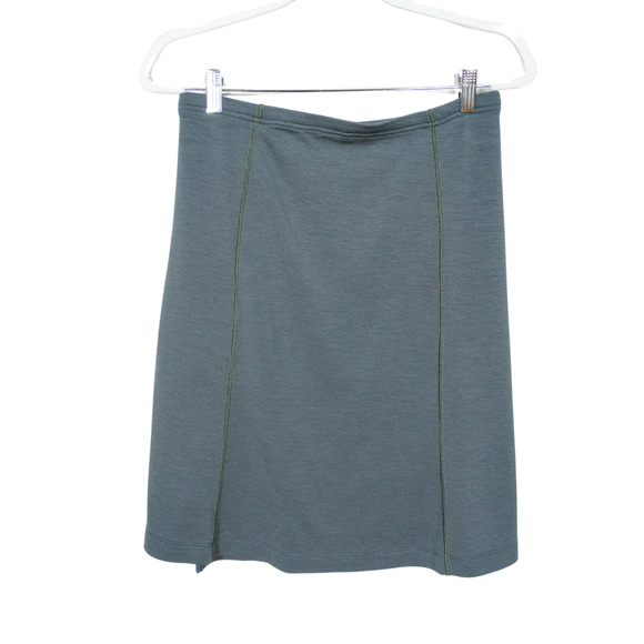 SMARTWOOL Grey Merino Wool Sanitas Asymmetrical A-Line Skirt Women's Medium - Picture 3 of 6